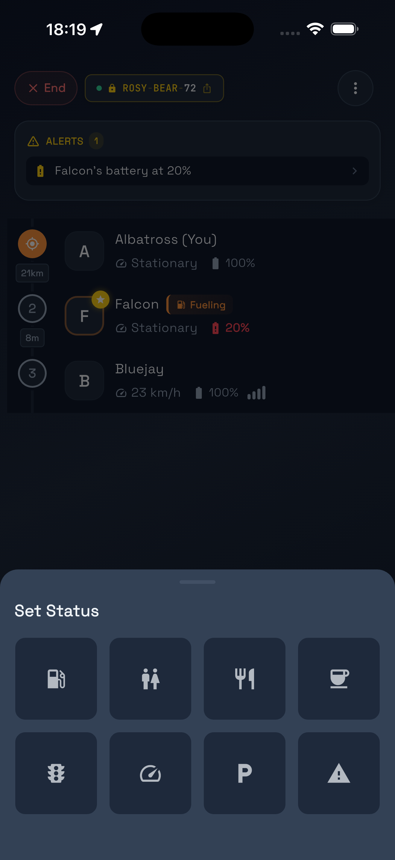 Quick Status - Signal stops instantly